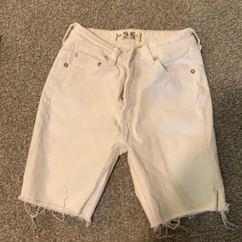 Free people white jean cut off shorts. Size 25
